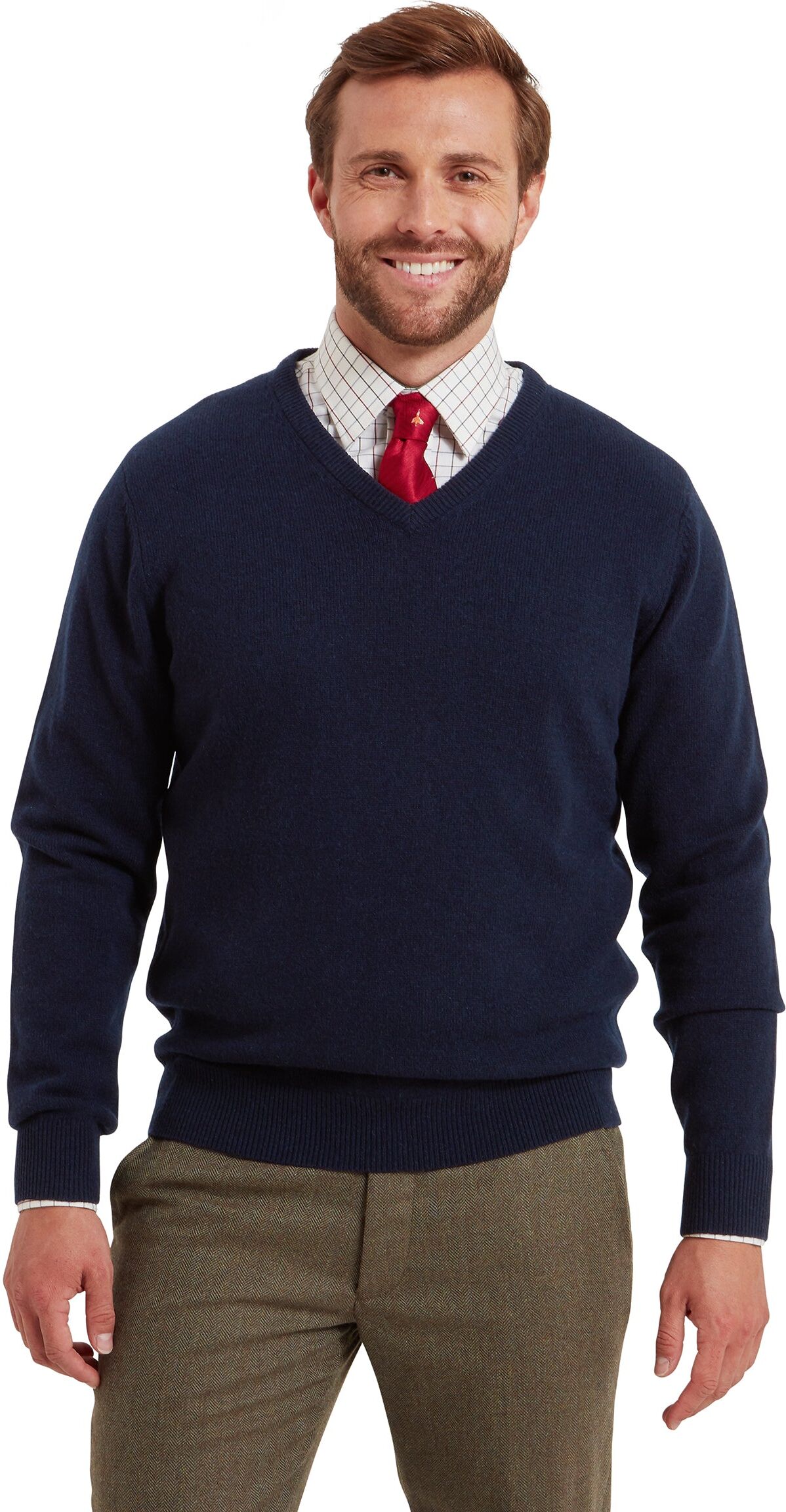 Schöffel Country Lewis Lambswool V Neck Jumper - Navy - Size S - Men