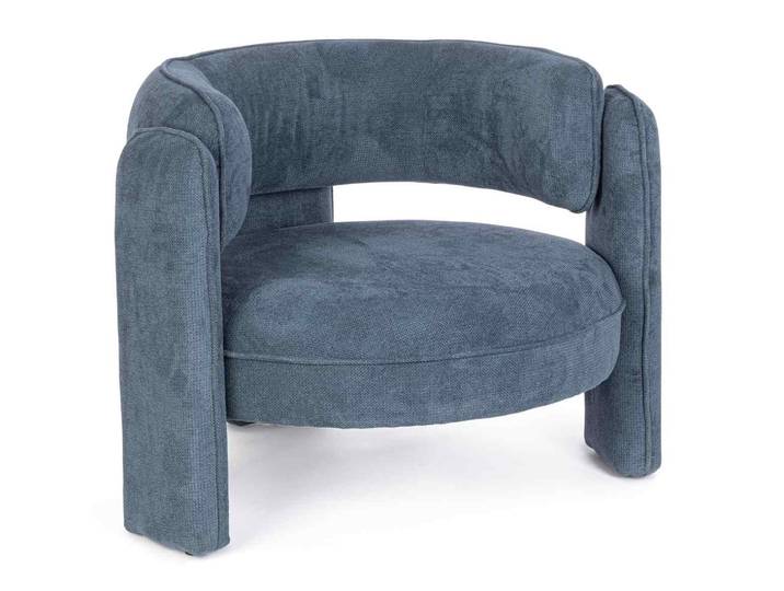 Feeling4Home Sessel Aisha aus Stoff, Blau, Die Beine sind verstellbar