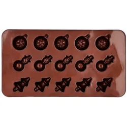 Pralinen/Schokoladenform 2tlg. Silikon Braun