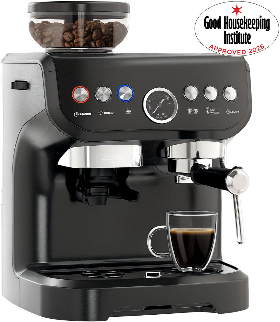 HOMCOM Bean to Cup Coffee Machine Good Housekeeping Institute Approved Black 2L
