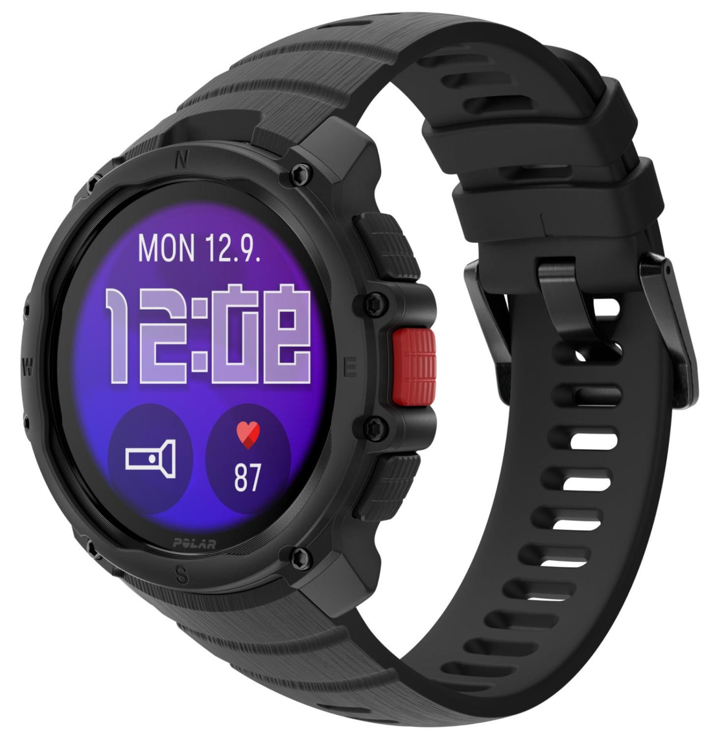Polar Street X Sportklok met GPS en AMOLED-scherm, Hartslagmeter en 170 sportprofielen, Zwart