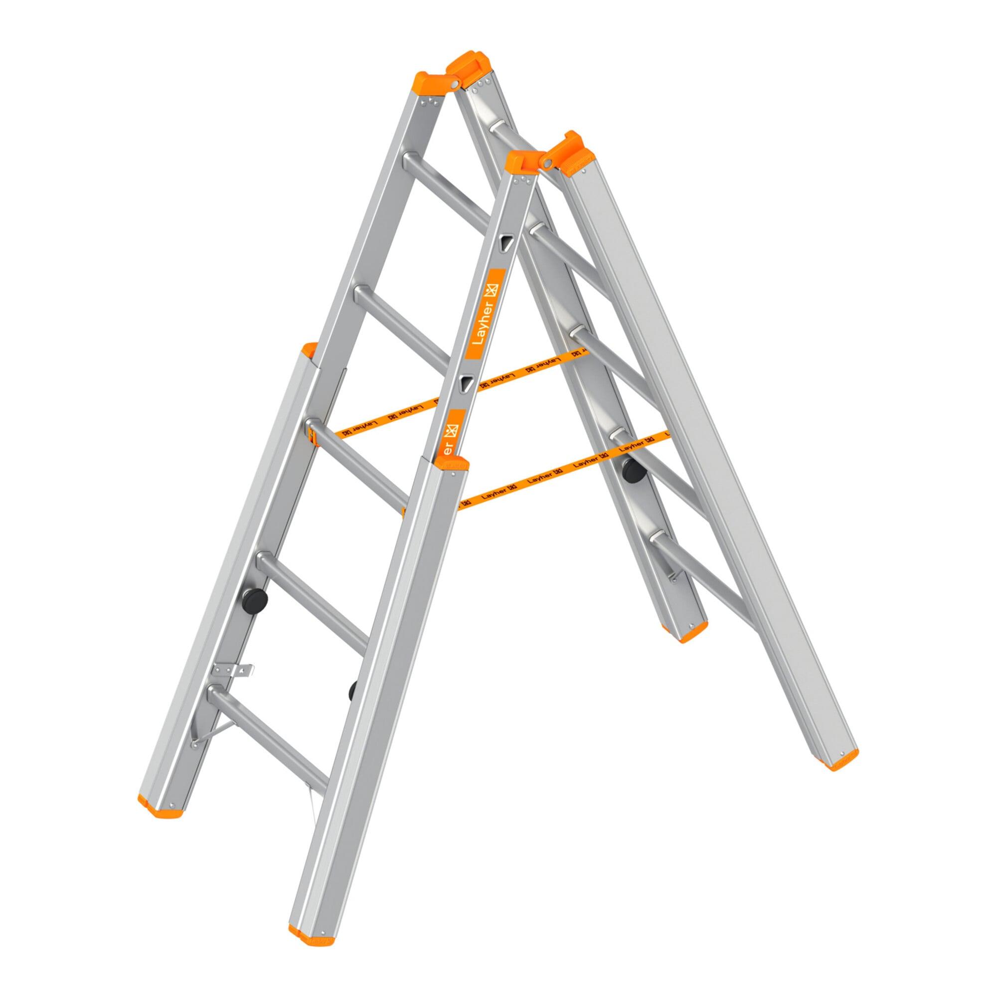 Layher Treppenstehleiter TOPIC 1061 2x5 Sprossen (1061005)