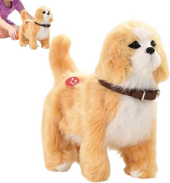 Elektronische Knuffelhond Puppy - Interactief Bruin - 22 cm