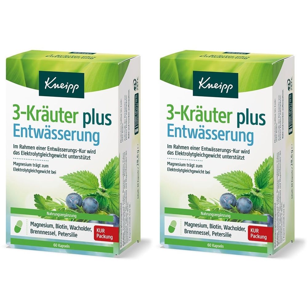 2x Kneipp 3-Kräuter plus Entwässerung Kapseln 2x60 St
