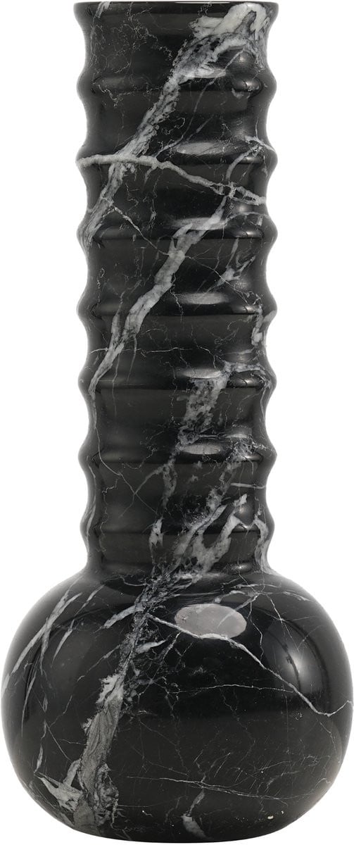 Marmeren Vaas Ribbel Zwart