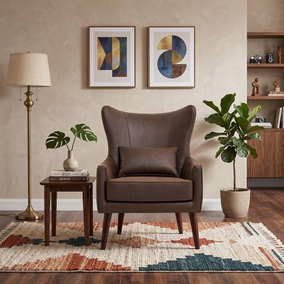 "Christopher Knight Home - 29"" Suede Leisure Chair with Foil Embossed Design and Ergonomic Curved Backrest"