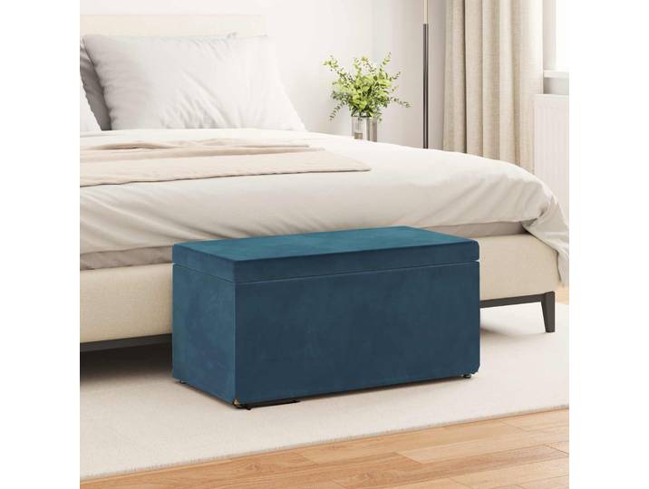 vidaXL Hocker Blau 81 x 41 x 40 cm Samt und Engineering Holz