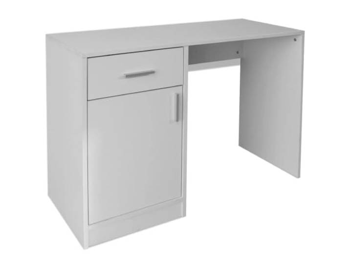 Schreibtisch mit Schublade und Schrank Weiß 100x40x73 cm 1 Schublade,1 Schrank,reichlich Stauraum,hochwertige Materialien,robust,stabillanglebig,Weiß,kompakte Maße