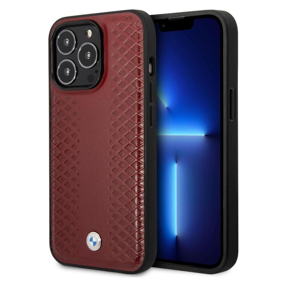 BMW Etui BMHCP14X22RFGR iPhone 14 Pro Max 6,7" burgundowy/burgundy Leather Diamond Pattern (Apple iPhone 14 Pro Max) (BMW000546-0)