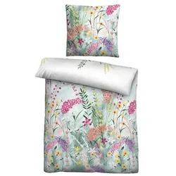 biberna® Bettwäsche Sommerwiese Baumwoll Seersucker Einzelbett, 2tlg.