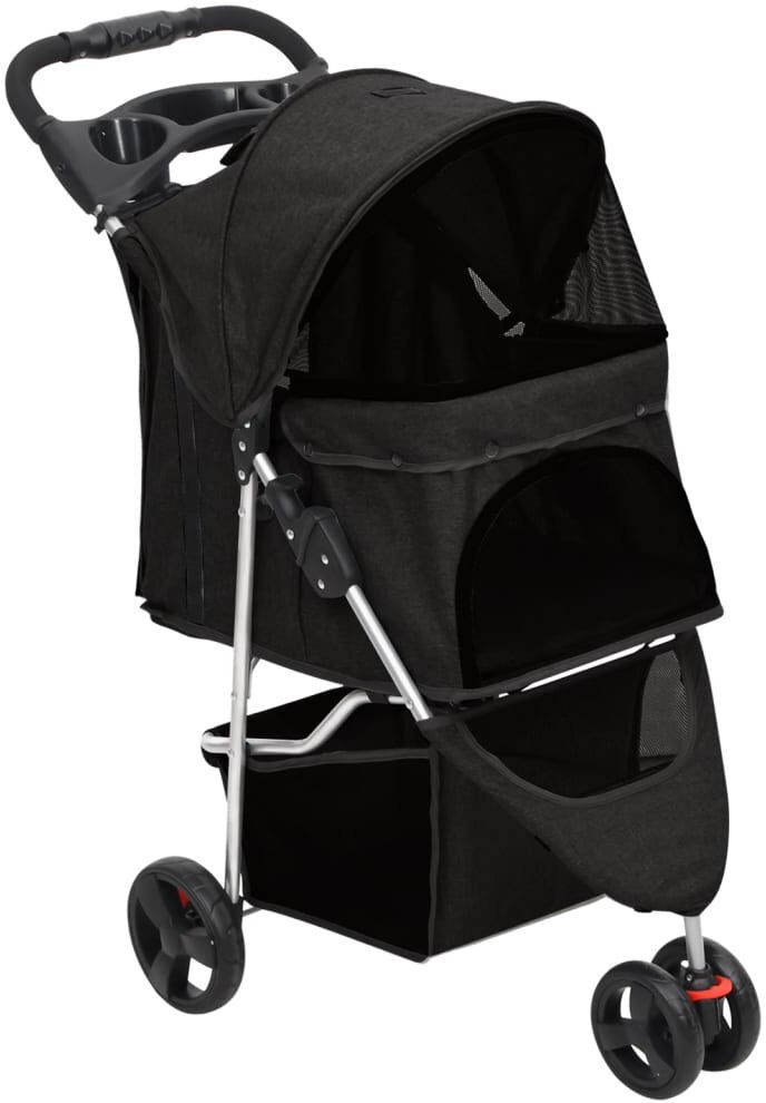 Archie & Oscar Dellbrook Collapsible Pet Vehicle Travel Carrier with 1 Door Black Medium (20-50lbs)