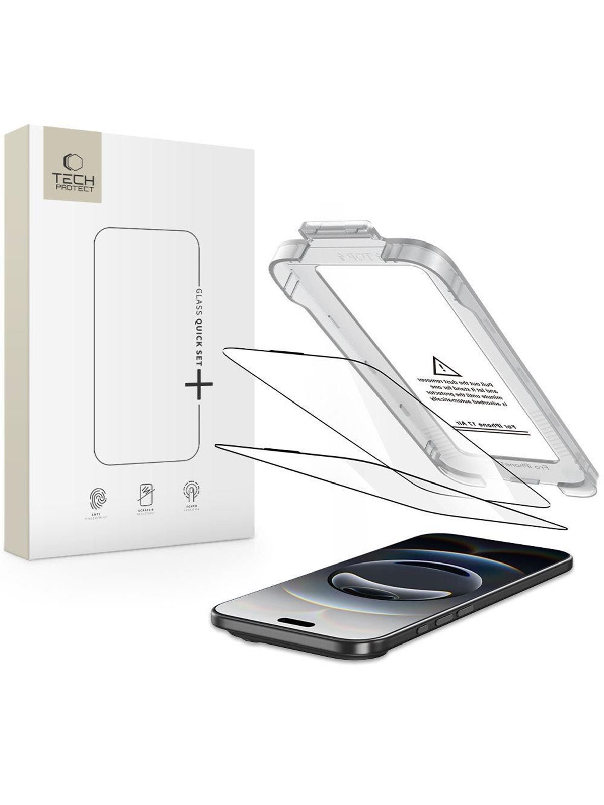 Tech-Protect Quick Set+ 2-pack Tempered Glass for iPhone 17 Air - Black