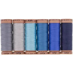 Mettler Silk Finish Cotton "Blau/Grau", Stärke: 40, Inhalt: 6x 150 m