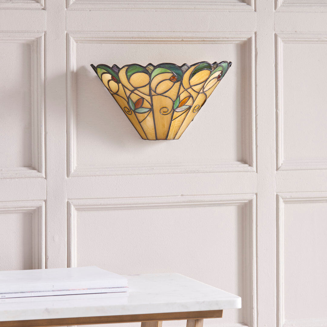Rosalind Wheeler Tematin Half Moon Stained Glass / Tiffany;Bronze 17cm H X 31cm W X 14cm D