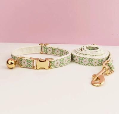 Uplift Picks Personalized Cute Cat Collar And Leash Set With Engraved ID Tag And Bell green (collar + Leash) 16 26 Cm (neck)