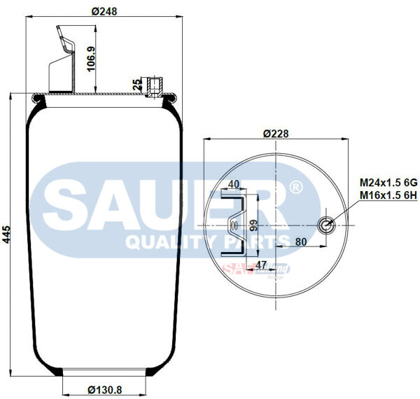 Sauer Quality Parts Federbalg, Luftfederung S2297803100 Für Volvo Renault