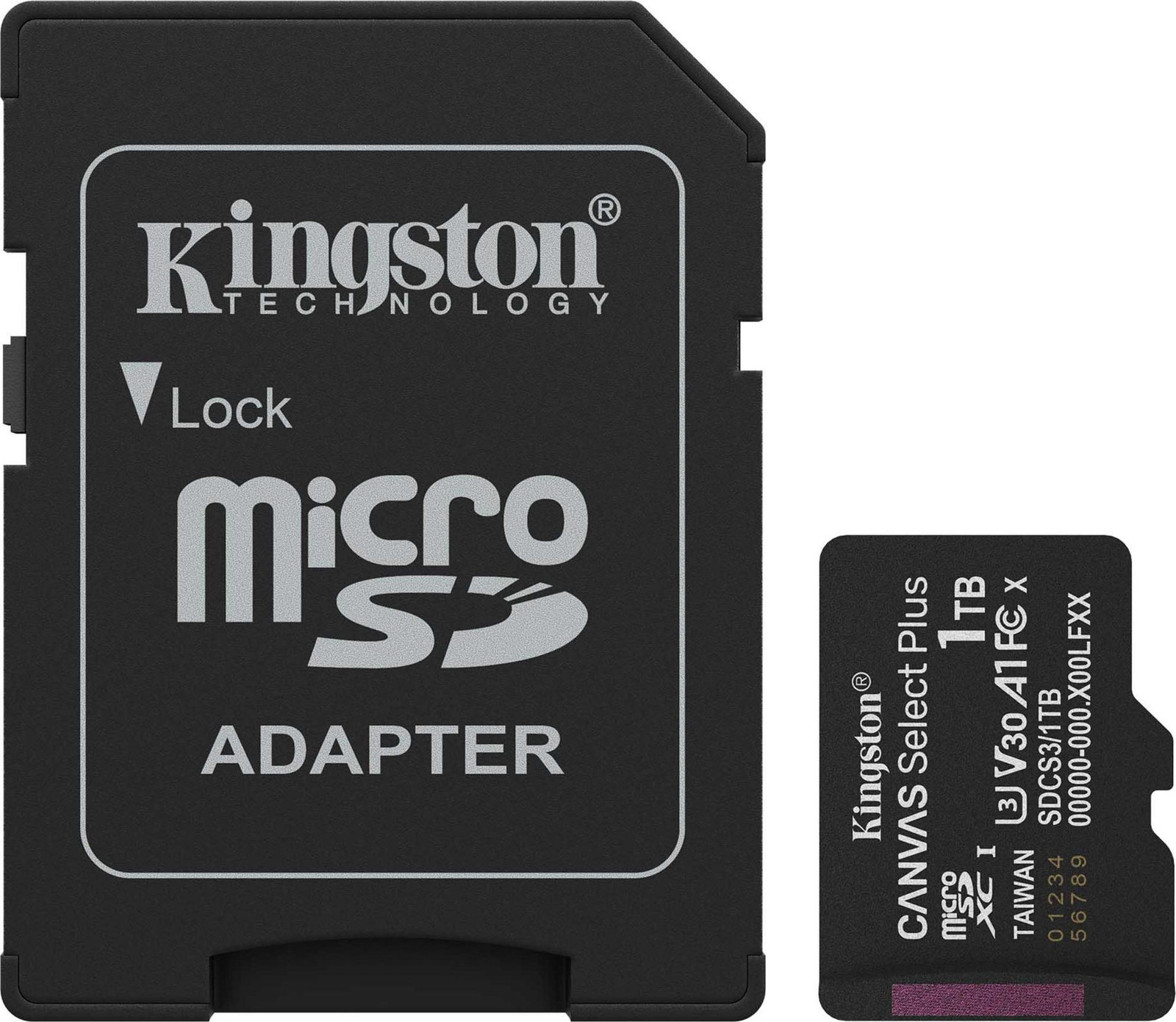 Kingston Technology 1TB microSDXC Canvas Select Plus Gen3 150MB/s A1 MicroSD-kaart met adapter