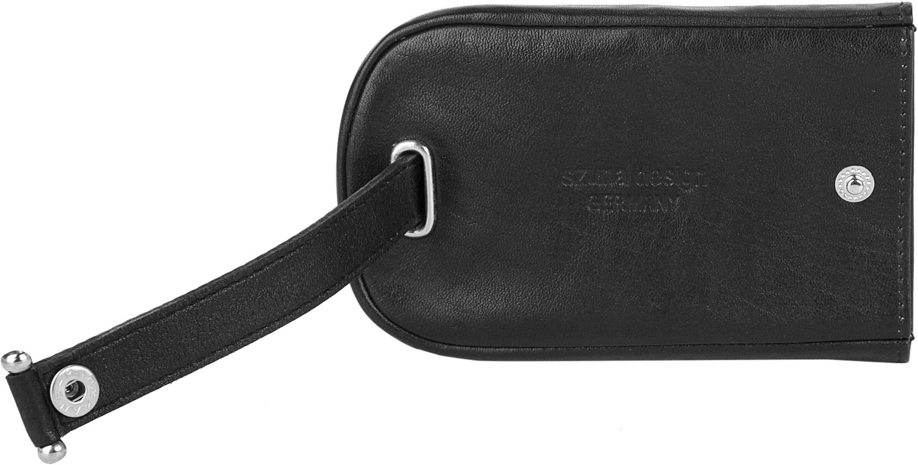 Brieftasche SZUNA "SZUNA Herren, Damen echt Leder", Damen, schwarz, Leder, glänzend, Kleinlederwaren Brieftasche, echt Leder schwarz Einheitsgröße