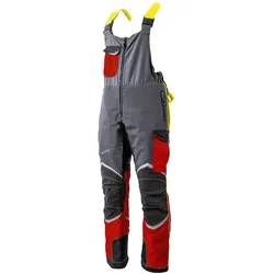 Schnittschutzlatzhosen Forst Comfort blau/rot/schwarz/gelb - 290032-50 - blau/rot/schwarz/gelb