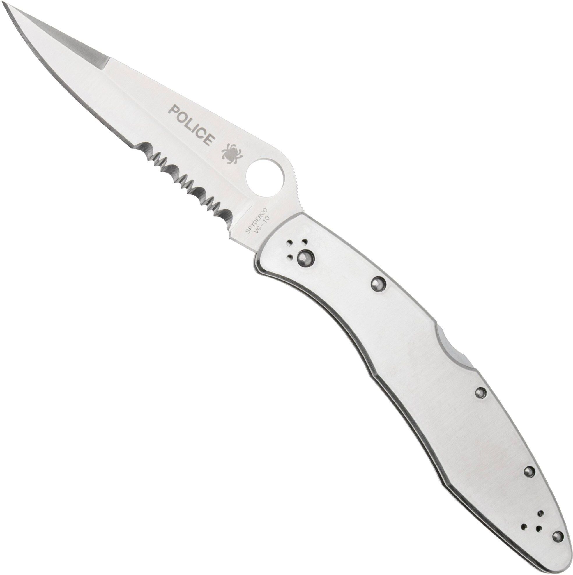 Spyderco C07 Police parzialmente seghettato, inox