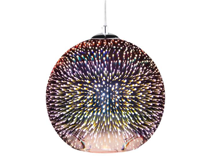 Beliani Hängeleuchte Sessera 25/25/118 cm, Kupferfarben, Glas, E27, 25x118x25 cm, Lampen & Leuchten, Innenbeleuchtung, Hängeleuchten, Pendelleuchten
