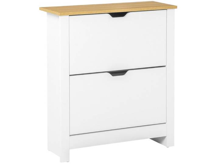 Armoire à chaussures MARTIN chêne clair et blanc