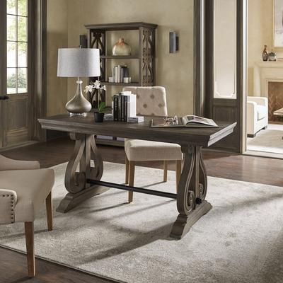 iNSPIRE Q Artisan Gannon Wire Brushed Wood Oak Finish 1-Drawer Writing Desk