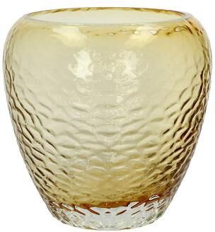 BIDK Home "Prisma Vase Hurricane Amber Glass Dia 12"""
