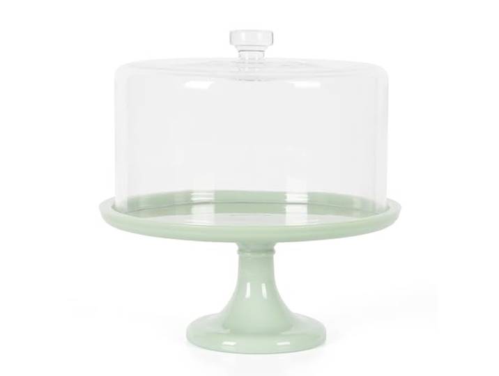 Martha Stewart Highbrook Kuchenständer mit Glaskuppel, 25,4 cm, Grün