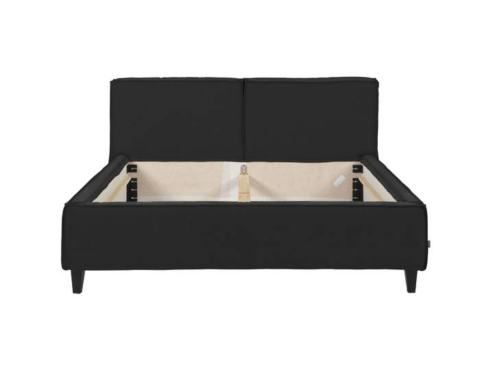 Bett Smith schwarz Leder 200 x 200 cm - Bett