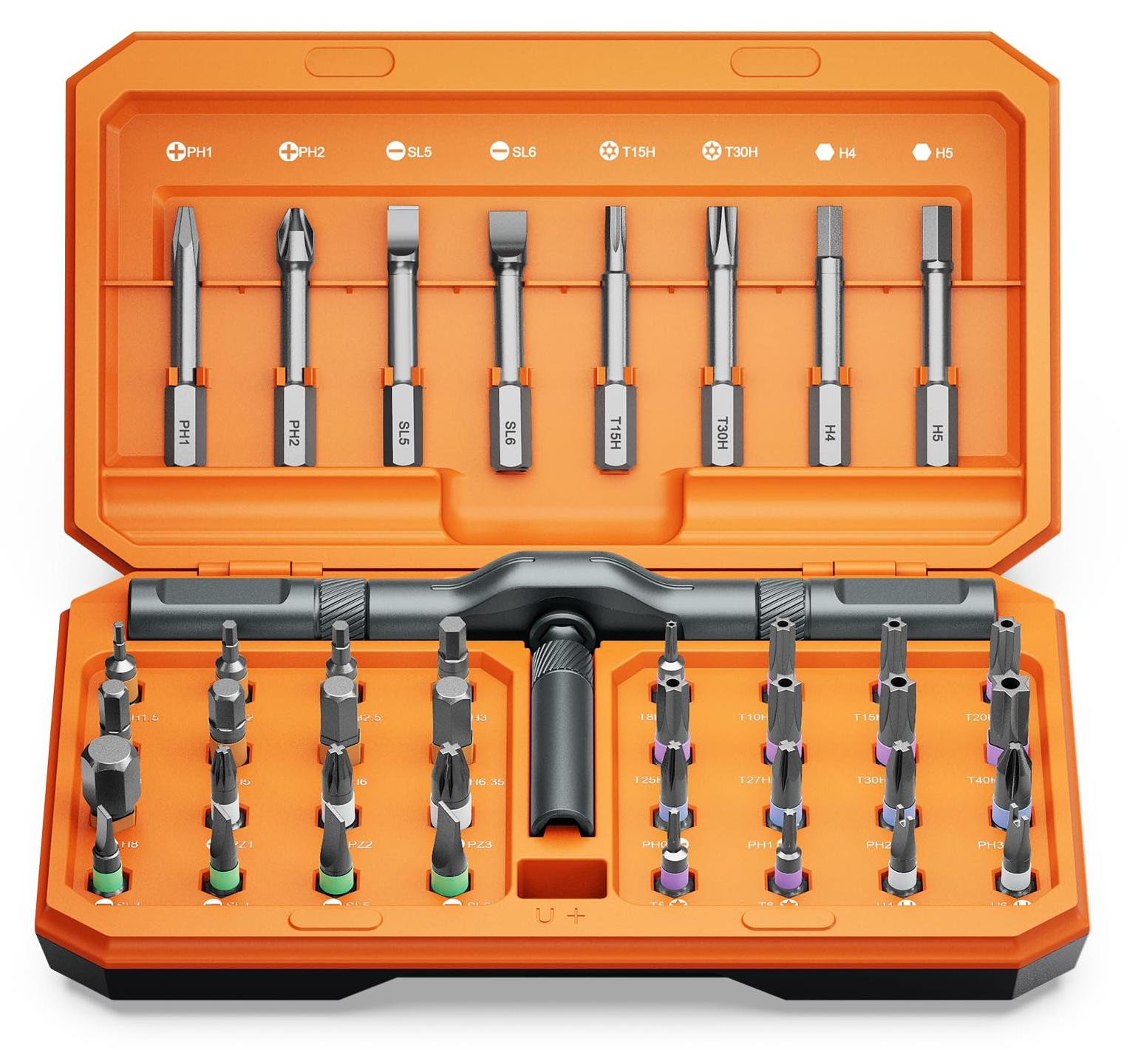 AMIR 42-in-1 ratel-schroevendraaier set met 40 magnetische bits