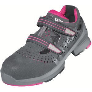 Uvex Sicherheitsschuhe 1 ladies, 85608, ESD, S1, Sandalen, Kunststoffkappe, Mikrovelours, Gr. 39