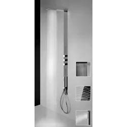 Gessi Tremillimetri Fertigmontageset für UP-Duschsäule, Quadro Griffe, Edelstahl Glanz, 39802238