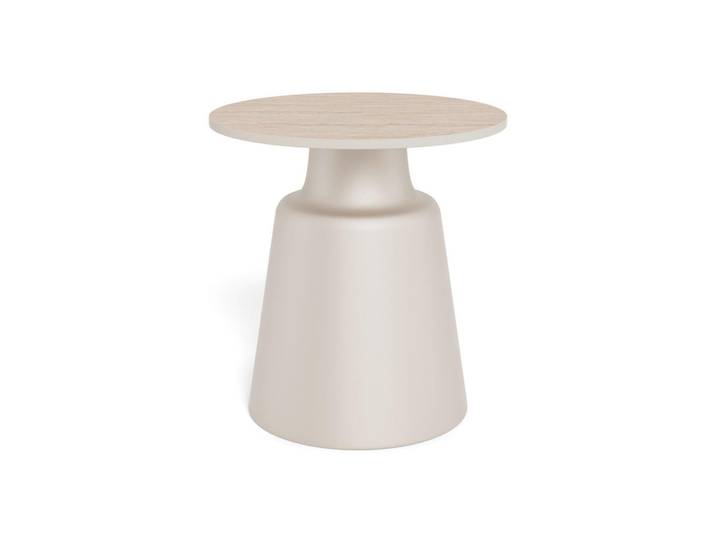 Mid.you Couchtisch Santorini, Grau, Beige, Metall, Keramik, rund, 45x47.5x45 cm, Wohnzimmer, Wohnzimmertische, Couchtische, Couchtische Keramik