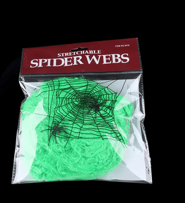 Inspire Curations White Stretchy Spider Web Halloween Spider Web Decoration For Haunted Houses & Party Scenes green