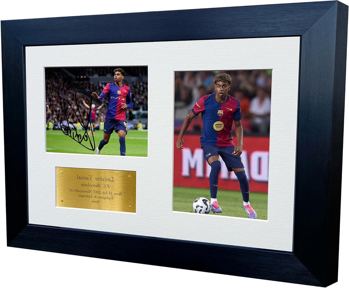 Gesigneerde Voetbal Poster met Digitale Handtekening - A4 - Zwart