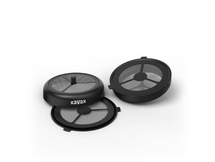 XAVAX Wiederbefüllbare Kaffeepads Dauerpad 2er Set, Senseo, baugleiche Padmaschinen, Dauerfilter Öko Pad , schwarz, H:1,3cm Ø:6cm, Kaffeefilter, Wiederbefüllbare Kaffeepads