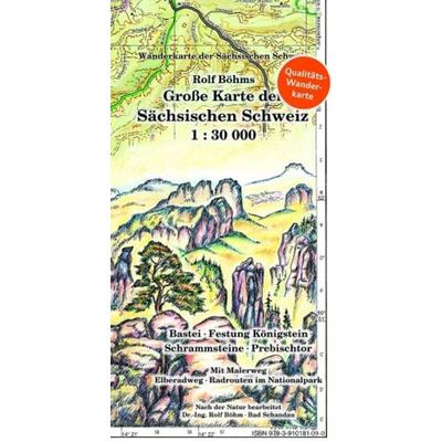 Große Karte der Sächsischen Schweiz 1:30000, Sonstige von Rolf Böhm, Kartographischer Vlg Böhm, 978-3-910181-09-0