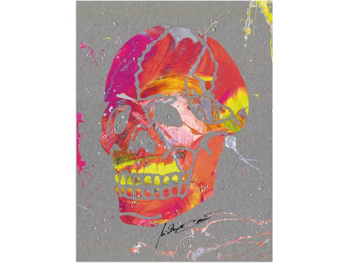 Alu-Dibond-Druck ARTLAND Totenkopf 2 , orange (farbe bild(er): orange), B:30cm H:40cm, Bilder, Alu-Dibond-Druck, als Alubild in verschied. Grössen