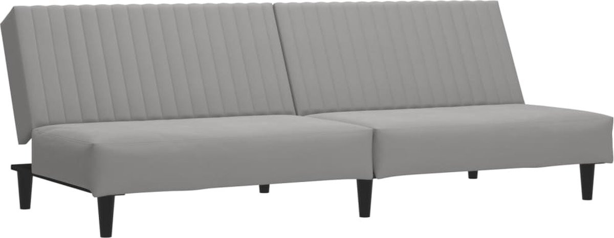 vidaXL Slaapbank 2-zits fluweel lichtgrijs
