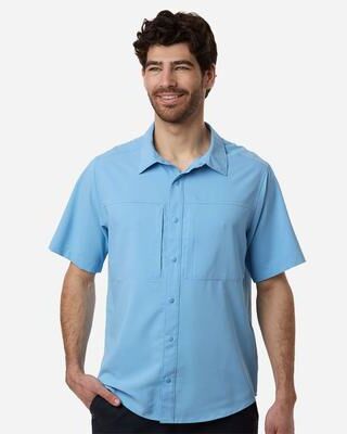 CORE365 CE520 Men's UltraUVP Shoreline Short Sleeve Staff Shirt in Columbia Blue size Small
