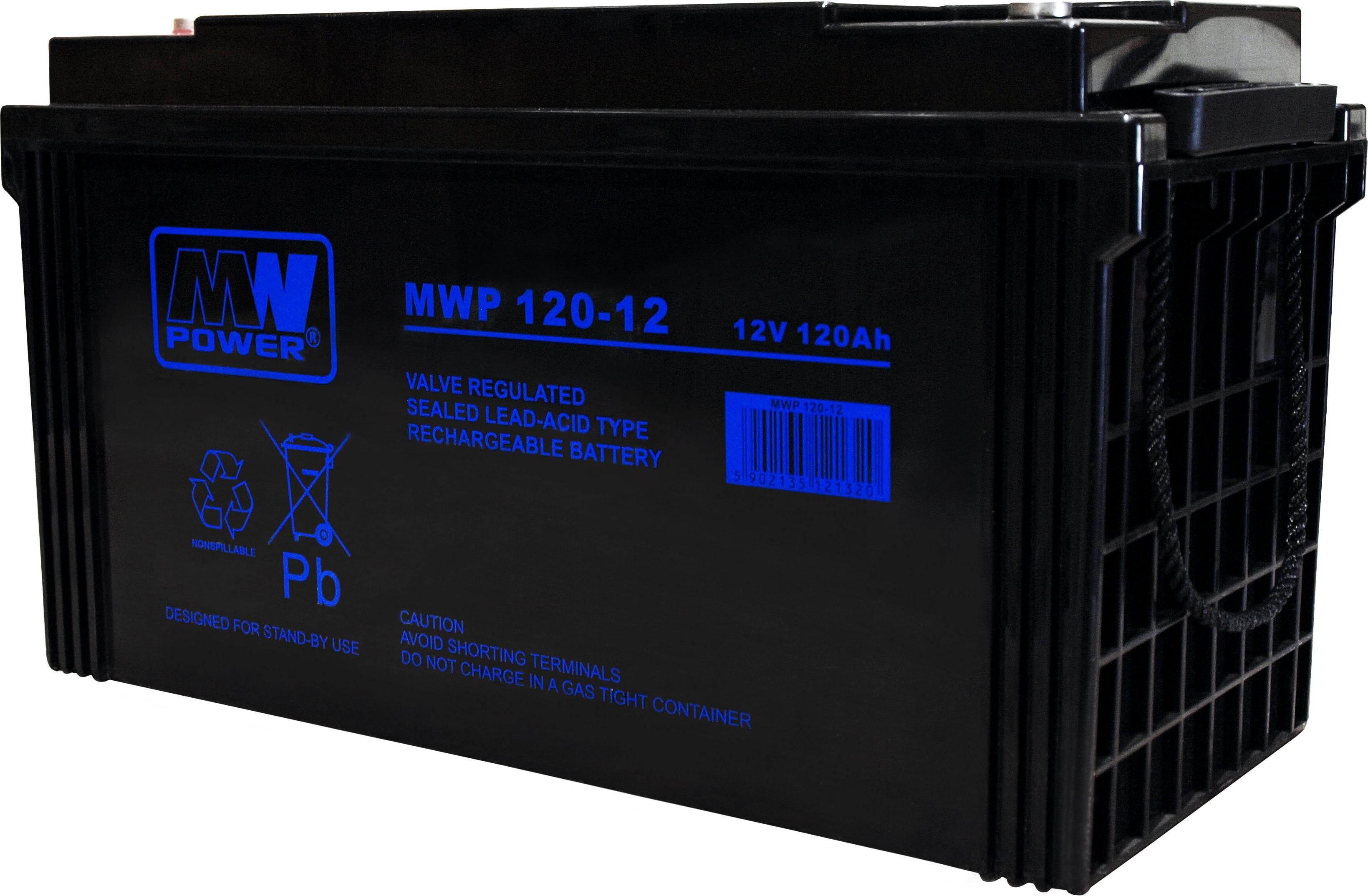 MWP 120-12 AGM Batterie 12V 120Ah, M8 Bolzen