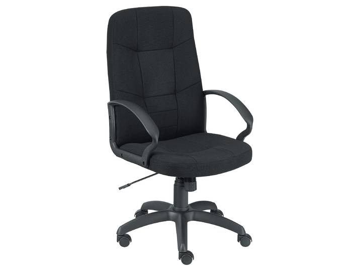 Fauteuil direction LÉO CONFORT 2 en tissu avec accoudoirs - Noir