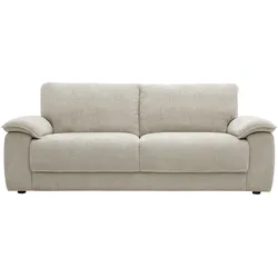 3-Sitzer-Sofa aus Stoff mit strukturierter Samtoptik beige LIVIO