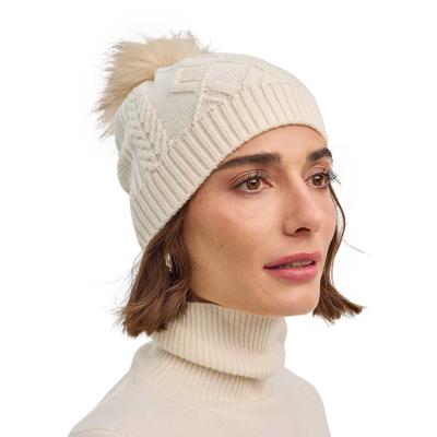 Strickmütze FALKE "FALKE Mütze", Damen, Gr. onesize, beige (off, weiß (2040)), Mützen Strickmütze