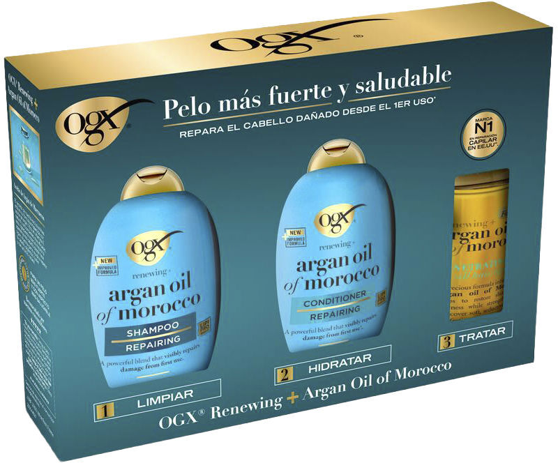 Ogx Huile d’argan du Maroc, boîte de 3 pièces