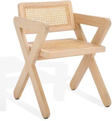 "SAFAVIEH Couture Tyrrell Rattan Dining Chair, Modern - 21"" W x 24"" D x 31"" H"
