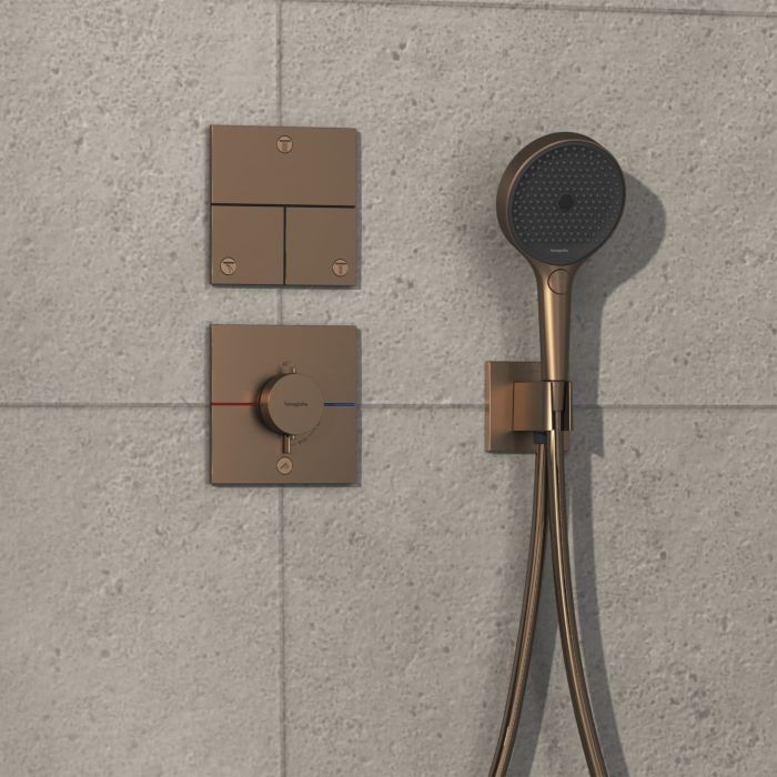 Hansgrohe ShowerSelect Comfort E Thermostat 15575140 UP, für 1 Verbraucher und einen zusätzlichen Abgang, brushed bronze