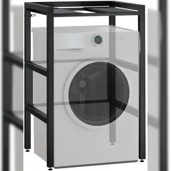 DELUKE® Stapelgestell für Wäschetrockner auf Waschmaschine MIXON Stahlgestell 300kg Waschmaschinengestell höhenverstellbar Waschmaschinenregal Schwarz