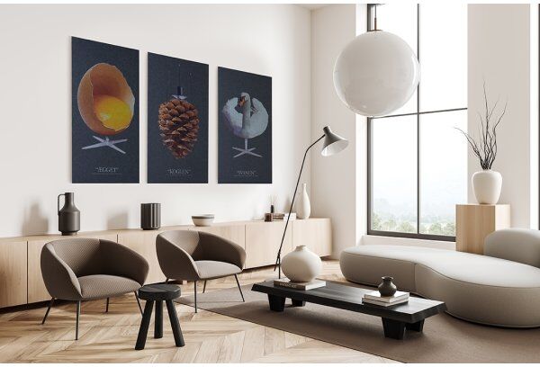 FibroTech Akustikbillede Koglen, 9mm, 60x120cm, Mørkegrå